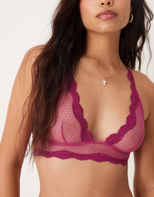 Free People Intimately FP midweek longline bra in magenta, 3 of 4