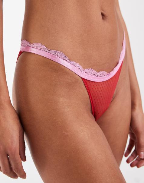 Free People Intimately FP midweek thong brief in flame - RED - view 1