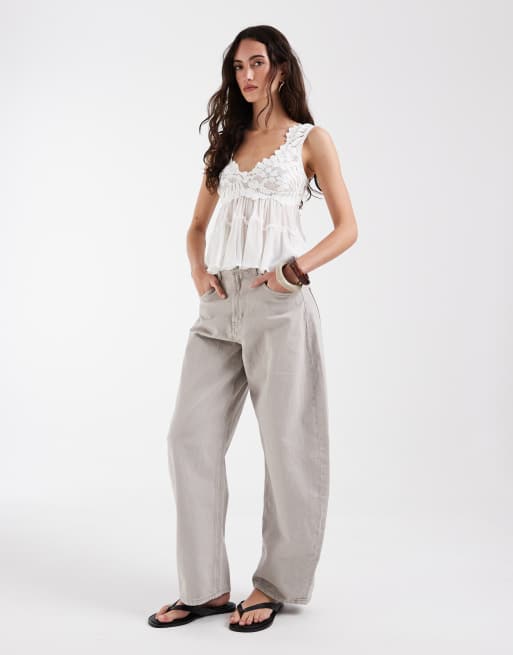 Free People Intimately FP petal party ruffle cami top in clean ivory - WHITE, 2 of 4