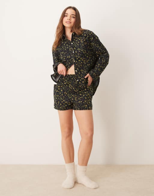 Free People Intimately FP printed satin pajama set in black, 2 of 4