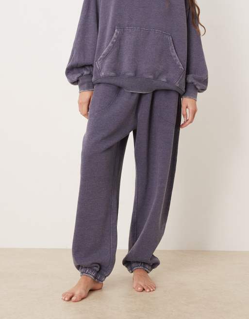 Free People Intimately FP slow it down cozy wide leg sweatpants in peacoat gray, 4 of 4