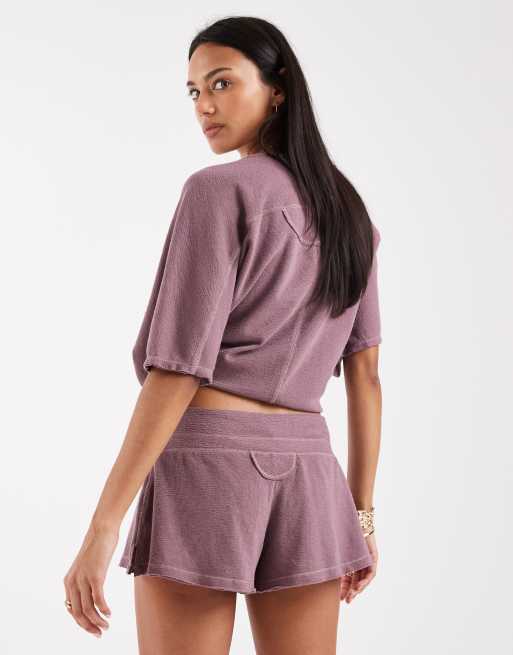 Free People - Intimately FP Staycation - Pantaloncini da notte viola tè all'eldoro in coordinato, 5 di 5