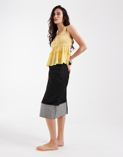 Free People - Intimately FP - Top con volant a petali giallo siciliano, 2 di 4