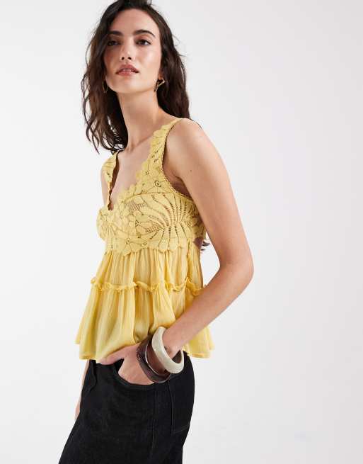 Free People - Intimately FP - Top con volant a petali giallo siciliano, 4 di 4