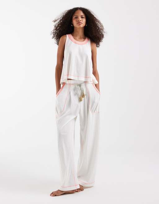 Free People Intimately FP weekender loungewear-sæt i ivory combo - IVORY, 2 af 4