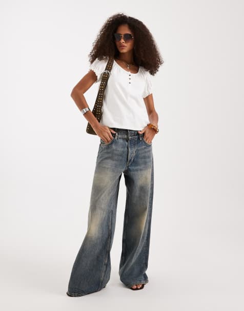 Free People – Issa – Benvit topp med knäppning - view 1