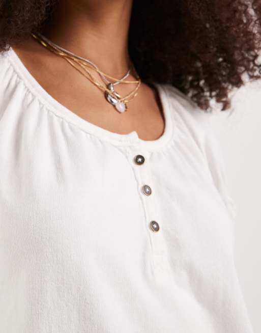 Free People – Issa – Benvit topp med knäppning, 3 av 4