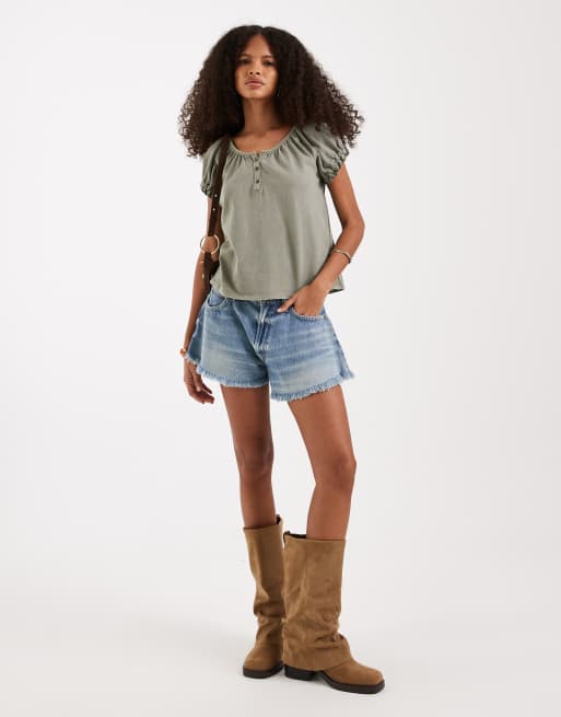 Free People issa button down top in laurel oak, 2 of 4
