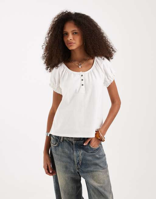 Free People - Issa - Top boutonné - Ivoire épuré, 2 de 4