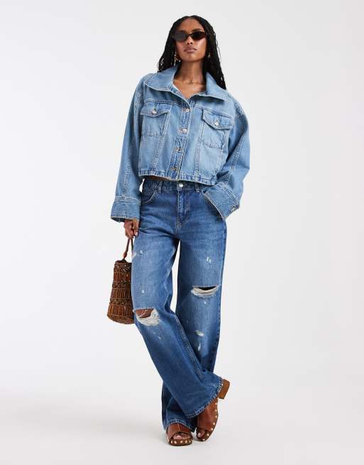Free People Jacke mit seitlichem Verschluss in River Wash, 2 von 4