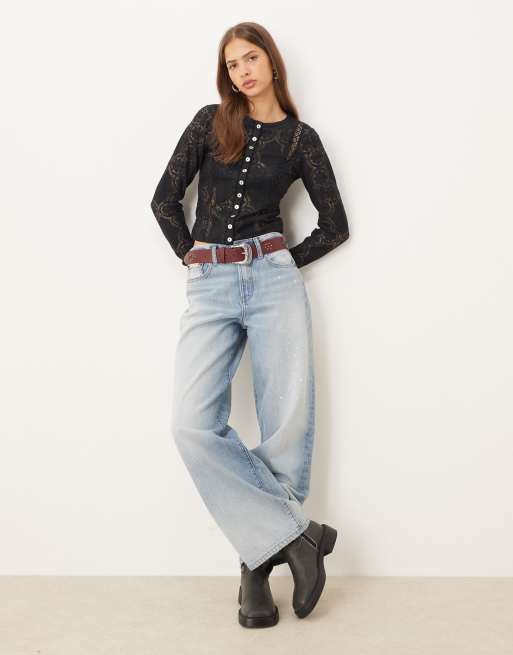 Free People - Jae - Top boutonné en maille à manches longues - Noir, 2 de 4