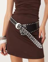 adidas Originals wide leg satin trackies in brown  