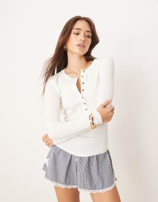 Free People Jamie Henley Button Down Top In White