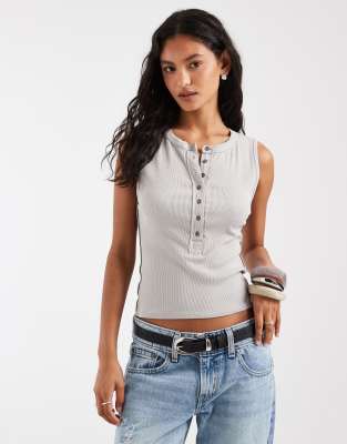 Free People Jamie Henley Tank Top In Gray