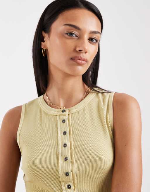 Free People jamie henley tank top in sicillian yellow, 3 of 4