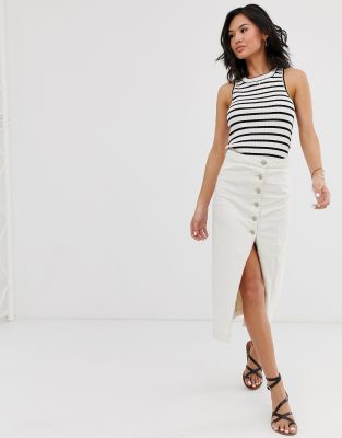 jasmine buttoned midi skirt