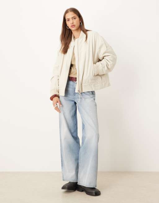 Free People Jax wash bomber in almond, 2 of 4