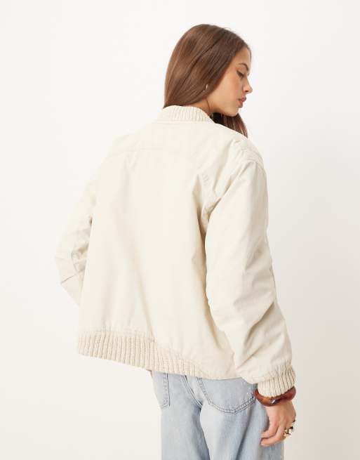 Free People Jax wash bomber in almond, 3 of 4