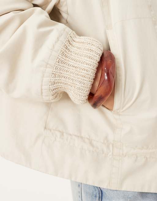 Free People Jax wash bomber in almond, 4 of 4
