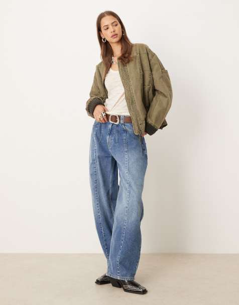 Free People Jax wash bomber in olive - view 1