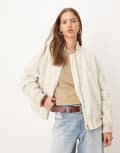 [Free People] Free People Jax wash bomber jacket in almond-Neutral M CREAM
