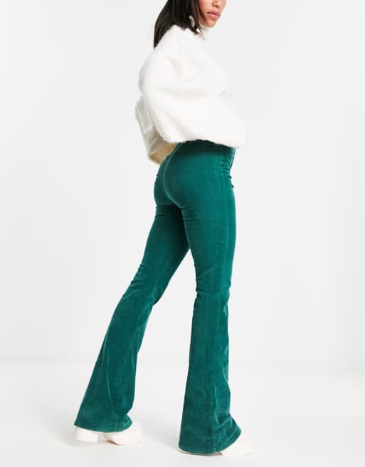 Green Corduroy Free People Corduroy Bell Bottoms Free People Jayde Cord  Flare In Forest Green ASOS