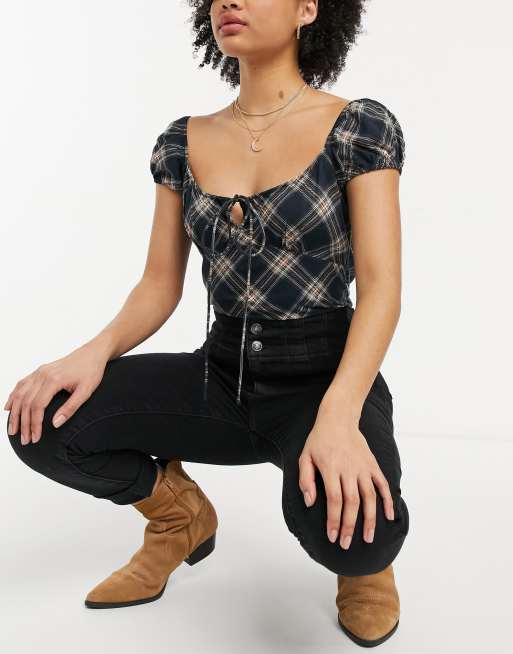 Free People – Jayde – Czarne jeansy o obcisłym kroju, 4 z 4