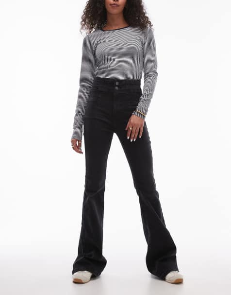 Free People Jayde high rise skinny flare jeans in washed black - view 1