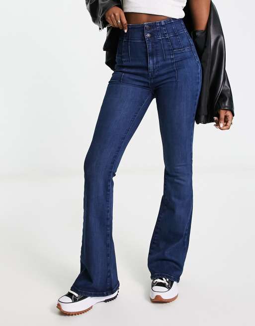 Free People jayde high waist flared jeans in night sky blue