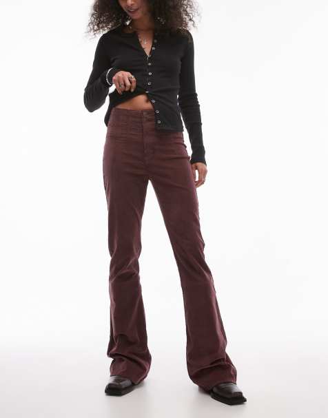 Free People jayde high waist skinny cord flares in chocolate - view 1