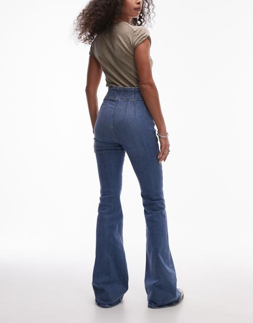 Free People - Jayde - Jean skinny puis évasé à taille haute - Bleu, 2 de 5
