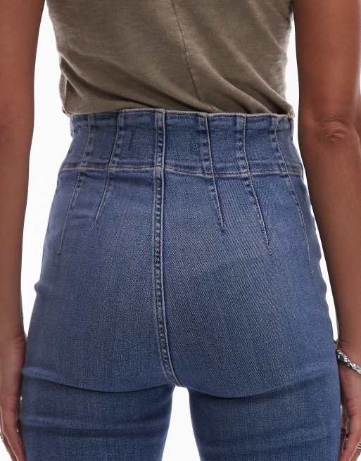 Free People - Jayde - Jean skinny puis évasé à taille haute - Bleu, 5 de 5