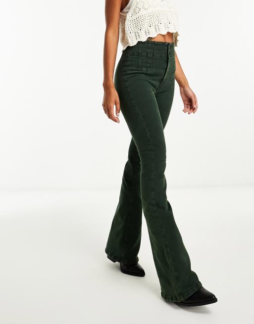 Free people hot sale green jeans