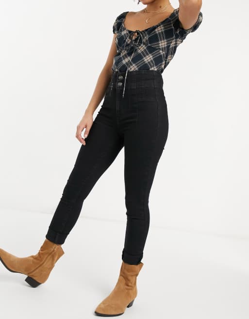 Free People - Jayde - Skinny jeans in zwart