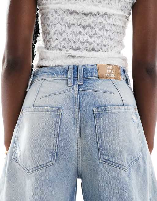 Free People - Jean large à détail déchiré - Bleu délavé, 4 de 5