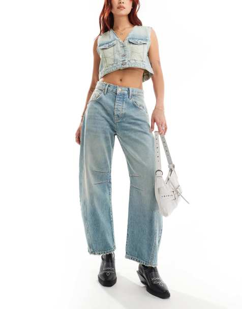 Free People - Jean large à taille haute - Indigo - view 1