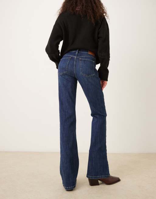 Free People - Jeans dritti a vita alta con doppio nodo blu egeo, 3 di 5