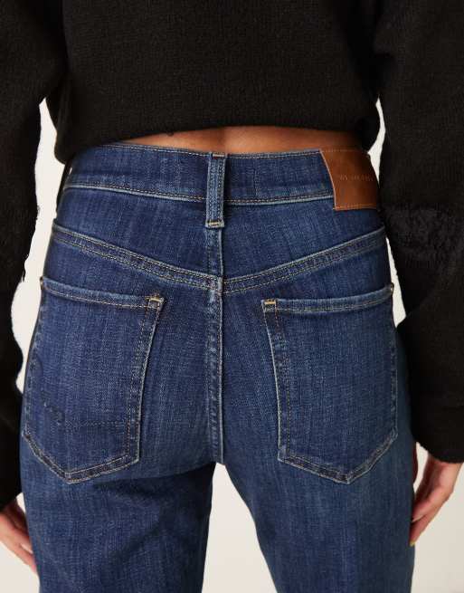Free People - Jeans dritti a vita alta con doppio nodo blu egeo, 5 di 5
