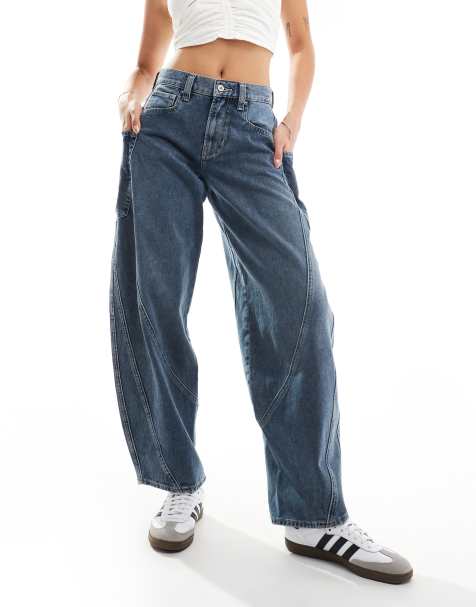 Free People – Jeans in Indigoblau mit abgerundetem Beinschnitt - view 1