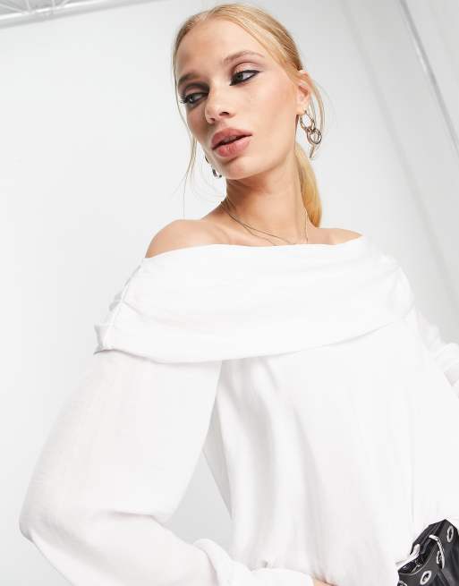 NWT Free People Jenna Off Shoulder Top White good Medium