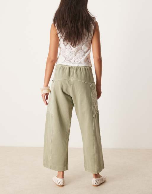Free People - Jet Set - Pantalon en maille à enfiler - Vert huile, 3 de 5