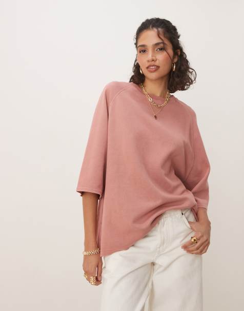 Free People joah washed overszied T-shirt in dusty pink - view 1