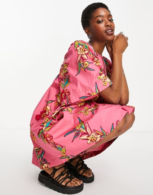 Free People - Jodie - Lyserød tunikakjole med print