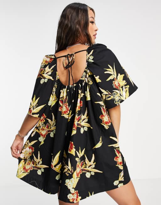 Free People - Jodie - Vestito tunica nero stampato, 2 di 4