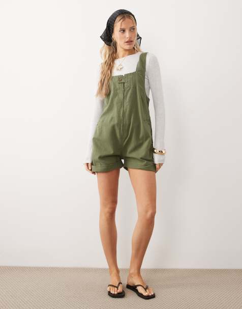 Free People jude chuck on playsuits in khaki - view 1