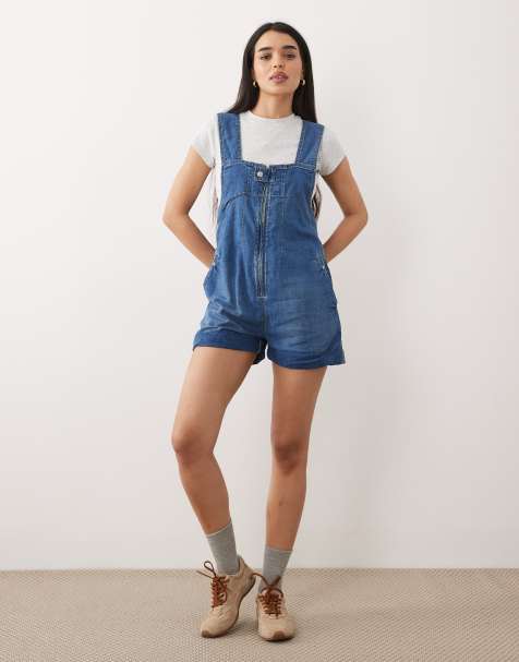 ONLY Onlcastel S/S DNM Playsuit Azg voor dames, blauw (light blue denim