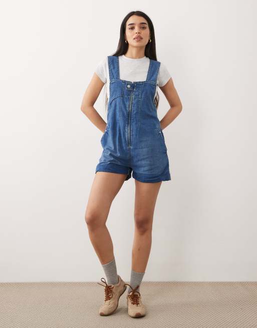 Free People - Jude - Makkelijke playsuit in licht indigo, 2 van 4