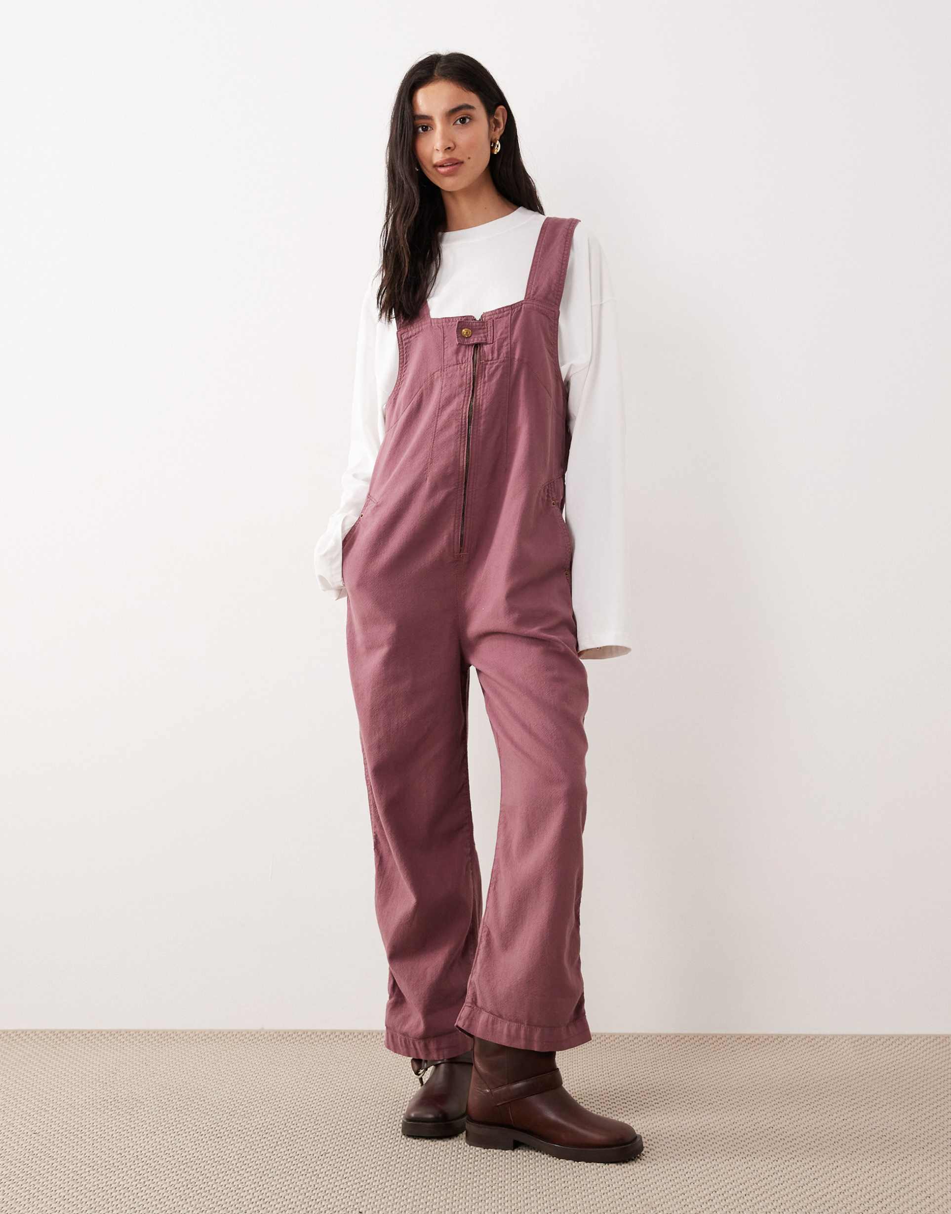 free people jude one piece jumpsuit in rose brown