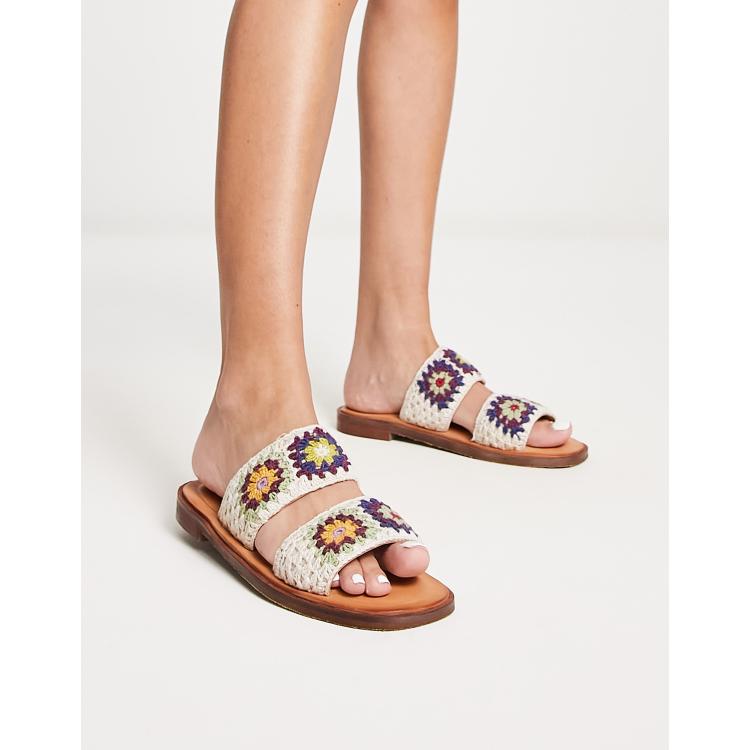 Free People juliet crochet slide sandal in multi | ASOS