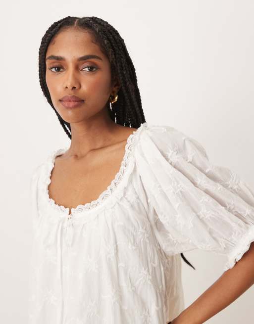 Free People juno mini lace babydoll dress in tea combo, 3 of 4